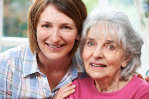 Portrait Of Senior Mother And Adult Daughter